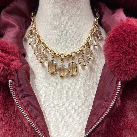 Plush Burgundy Faux Fur Jacket - Picture 7 of 7